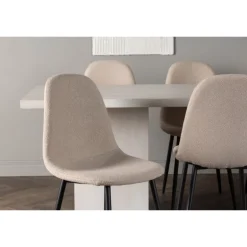 Spisebordssæt Olga med Spisebordsstole Polar - Beige og Hvid
