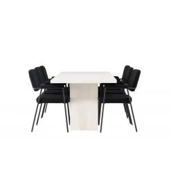 Spisebordssæt Olga med Spisebordsstole Yesterday - Sort og Hvid