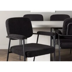 Spisebordssæt Olga med Spisebordsstole Yesterday - Sort og Hvid