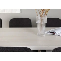 Spisebordssæt Olga med Spisebordsstole Yesterday - Sort og Hvid