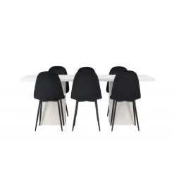 Spisebordssæt Olga med Spisebordsstole Polar - Sort og Hvid