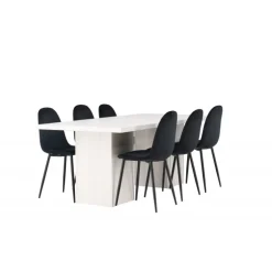 Spisebordssæt Olga med Spisebordsstole Polar - Sort og Hvid