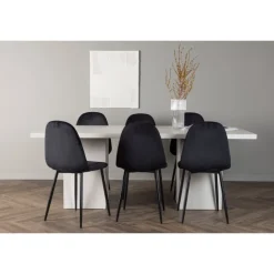 Spisebordssæt Olga med Spisebordsstole Polar - Sort og Hvid