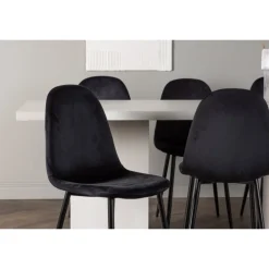 Spisebordssæt Olga med Spisebordsstole Polar - Sort og Hvid
