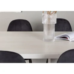 Spisebordssæt Olga med Spisebordsstole Polar - Sort og Hvid