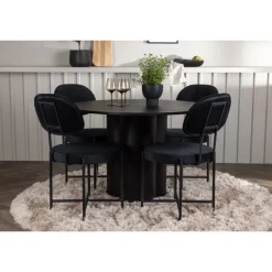 Spisebordssæt Olivia med stole Stella - Sort