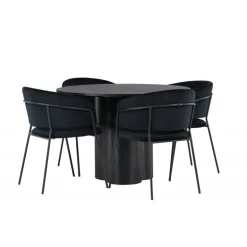 Spisebordssæt Olivia med stole Selma - Sort
