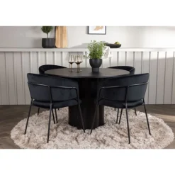 Spisebordssæt Olivia med stole Selma - Sort