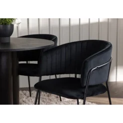 Spisebordssæt Olivia med stole Selma - Sort
