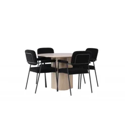 Spisebordssæt Olivia med stole Yesterday - Sort og Hvid