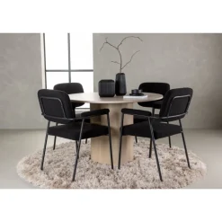 Spisebordssæt Olivia med stole Yesterday - Sort og Hvid