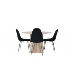 Spisebordssæt Olivia med stole Polar - Sort og Hvid