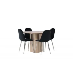 Spisebordssæt Olivia med stole Polar - Sort og Hvid