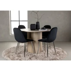 Spisebordssæt Olivia med stole Polar - Sort og Hvid