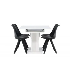 Spisebordssæt Pluto med Spisebordsstole Zeno - Sort og Hvid