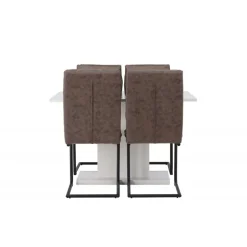 Spisebordssæt Pluto med Spisebordsstole Zizo - Brun og Hvid