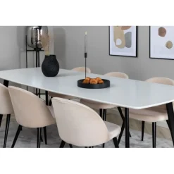 Spisebordssæt Polar med Spisebordsstole i Velour