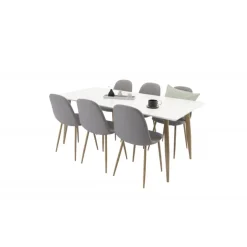 Spisebordssæt Polar med Spisebordsstole Polar