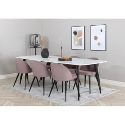 Spisebordssæt Polar med Spisebordsstole i fløjl