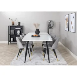 Spisebordssæt Polar spisebord 240 x 100 med 6 x Spisebordsstole i velour