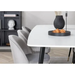 Spisebordssæt Polar spisebord 240 x 100 med 6 x Spisebordsstole i velour