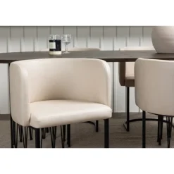 Spisebordssæt Sten med Simrishamn stole - Beige og Mocca