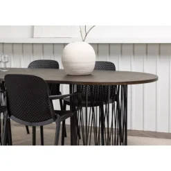 Spisebordssæt Stone med Baltimore stole - Sort og Mocca