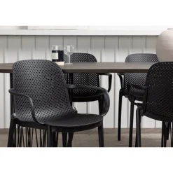 Spisebordssæt Stone med Baltimore stole - Sort og Mocca