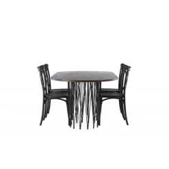 Spisebordssæt Stone med Crosett stole - Sort og Mocca