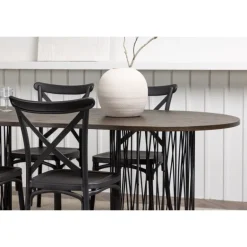 Spisebordssæt Stone med Crosett stole - Sort og Mocca