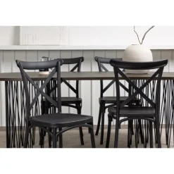Spisebordssæt Stone med Crosett stole - Sort og Mocca