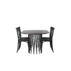 Spisebordssæt Stone med Crosett stole - Sort og Mocca