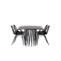 Spisebordssæt Stone med Dyron stole - Sort og Mocca