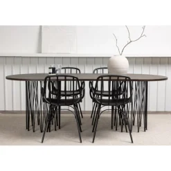 Spisebordssæt Stone med Dyron stole - Sort og Mocca