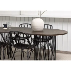 Spisebordssæt Stone med Dyron stole - Sort og Mocca