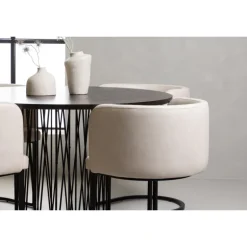 Spisebordssæt Stone med stole Simrishamn - Beige og Mocca