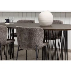 Spisebordssæt Stone med stole Modesto - Mørkegrå og Mocca