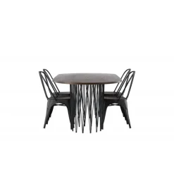 Spisebordssæt Stone med Tempe stole - Sort og Mocca