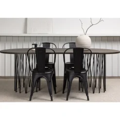 Spisebordssæt Stone med Tempe stole - Sort og Mocca