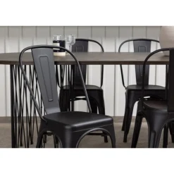 Spisebordssæt Stone med Tempe stole - Sort og Mocca