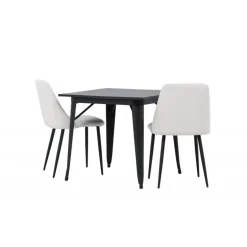 Spisebordssæt Tempe med Night Spisebordsstole - Sort og Hvid