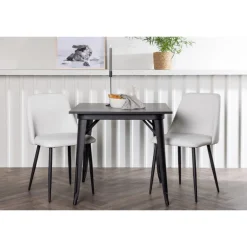 Spisebordssæt Tempe med Night Spisebordsstole - Sort og Hvid
