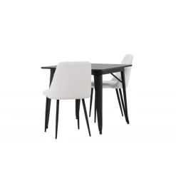 Spisebordssæt Tempe med Night Spisebordsstole - Sort og Hvid