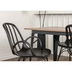 Spisebordssæt Tempe med Spisebordsstole Dyron - Sort og Valnød