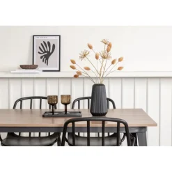 Spisebordssæt Tempe med Spisebordsstole Dyron - Sort og Valnød