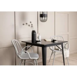 Spisebordssæt Tempe med Spisebordsstole Dyron - Sort og Gråbeige
