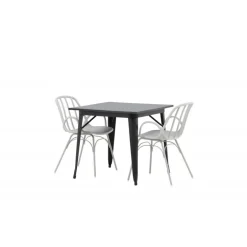 Spisebordssæt Tempe med Spisebordsstole Dyron - Sort og Gråbeige