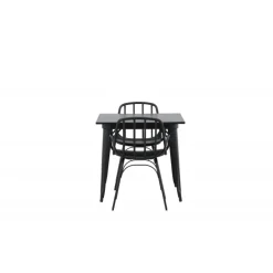 Spisebordssæt Tempe med Spisebordsstole Dyron - Sort