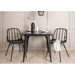 Spisebordssæt Tempe med Spisebordsstole Dyron - Sort