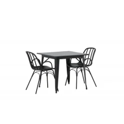 Spisebordssæt Tempe med Spisebordsstole Dyron - Sort